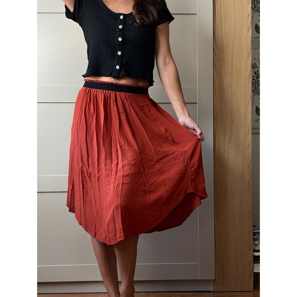 Black Waffle Knit Button Front Crop Top Short Sleeve Boho Coquette Small